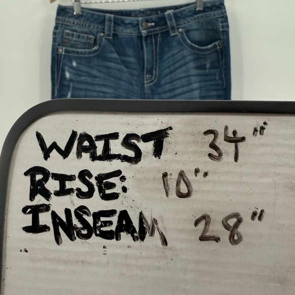 Miss Me Jeans Womens 28 Boyfriend Ankle Distressed Ripped Dark Wash - Picture 6 of 6